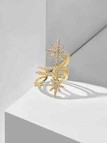 MOTF PREMIUM LUXURY AESTHETIC NICHE DESIGN RHINESTONE RING FOR WOMEN - Gold - View 7