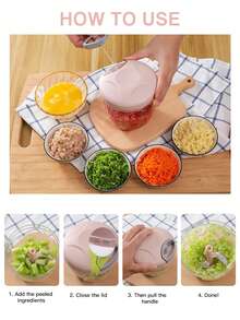 1 Piece, 16.91/30.43oz Manual Meat Grinder, Garlic Chopper, Rotary Onion Crusher, Vegetable Cutter, Creative Fruit Grinder, Meat Chopper, Durable Manual Kitchen Tool, Easy To Cook, A Powerful Helper For Kitchen Ingredient Processing - Multicolor - View 7