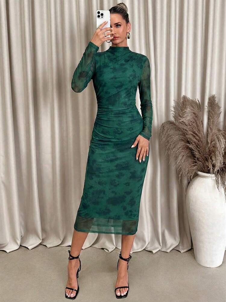 abstract print bodycon dress Notice Me Abstract Print Bodycon Mini Dress main image 1