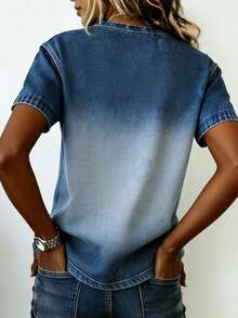 EMERY ROSE 女士动物脚印圆领休闲宽松短袖T恤 - 彩色 - 查看 2