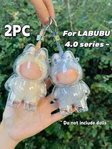 [Transparent Acrylic Protective Box] 1/2/3/6 Pieces, Suitable For LABUBU4.0/3.0/2.0/1.0 Mini Protective Box, 2025 New Protective Box, Acrylic Storage Box, Dustproof Protective Box, Transparent Storage Box, Very Suitable For Collecting And Displaying LABUBU4.0 | Love Monster Badge | Series Plush Toys. - Multicolor - View 12
