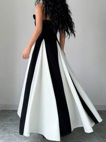 Rafferiza 撞色吊带长连衣裙女装