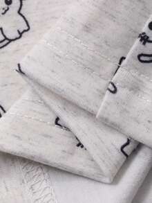 DAZY Cartoon Print Loose Women Pajama Set, White - White - View 9