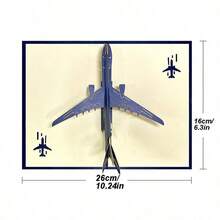 1pc 3D Airplane Model Greeting Card Creative Hand Hollowed Out Paper Paper Cuttings Party Gift Holiday Supplies Birthday Wishes Card,Back To School,School Supplies - Multicolor - View 2