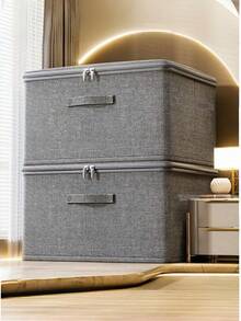 1 pieza 2 piezas 5 piezas Contenedor de almacenamiento apilable extra grande e impermeable WONGIRL, organizador multifuncional y ahorra espacio para armario, dormitorio, cocina, juguetes, libros, ropa - Gris Oscuro - Ver 5