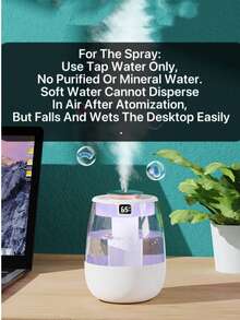 Large Capacity Ultra-Quiet Mist Humidifier With USB - Perfect For Bedroom & Office Desk, High Capacity, Ideal Humidifier For Home And Bedroom - Green - View 6