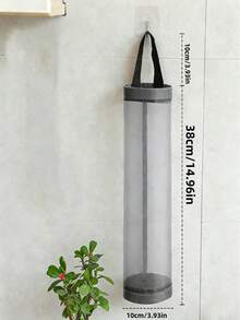 1个布艺壁挂式多口袋收纳架，厨房壁挂式垃圾袋架，适用于厨房、家庭洗衣房和家居收纳 - 彩色 - 查看 8