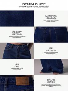 MUSERA 中腰阔腿牛仔裤，中蓝色水洗银色纽扣细节，中腰休闲，适合秋季、冬季、夜间外出、返校、办公室、工作、约会等场合，是经典牛仔风的春夏之选。 - 藍色 - 查看 7