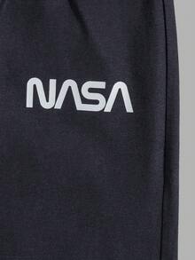 EURMUSE 2pcs Men's Comfortable Casual English Print Pajama Set - Beige - View 7