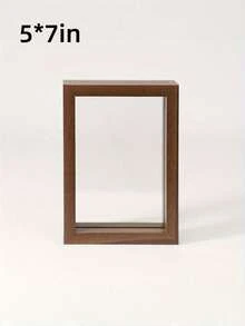 1个木质双面透明相框，适用于桌面摆放。有浅色和深色木纹可选。加厚高清亚克力透明面板。适合存放照片和植物标本。新款桌面装饰相框。 - 深木色 - 查看 9