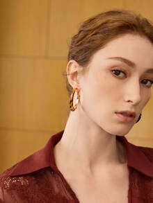 MOTF PREMIUM LEOPARD PRINT HOOP EARRINGS, RETRO CHIC EXAGGERATED EAR CLIPS EARRINGS FOR WOMEN