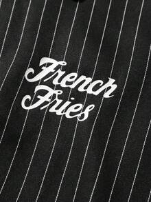 STYNVO 男士字母条纹拉链外套和裤子休闲运动套装 男士两件套 男士慢跑套装 男士运动服套装 男士两件套 条纹 - 黑色 - 查看 6