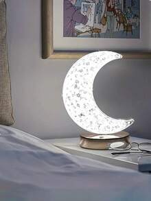 1 Moon Shaped LED Touch Lamp - 3 Color Variations, Bedside Lamp With Lovely Atmosphere, Bedside Lamp For Nurseries, Living Rooms, Offices And Dining Rooms - Energy Efficient, Space Saving And Easy To Use, Suitable For Living Room Christmas Decoration - Multicolor - View 5