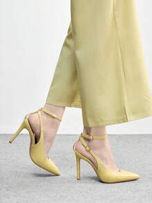 CUCCOO BIZCHIC New Versatile Pointed Toe Women's High Heels For Christmas Spring Shoes - Light yellow - View 3