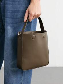 SHECARRY 女士时尚百搭手提包，适合日常通勤 - 綠色 - 查看 6