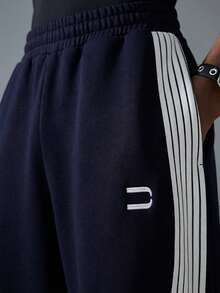 NEON BLANC 男士街头风宽松灰色长款针织运动裤 男士运动套装（连帽衫和裤子） 男士运动服套装 - 藏蓝色 - 查看 6