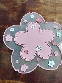 1/2/4个装樱花硅胶杯垫 PVC餐桌垫 隔热垫 碗垫 - 彩色 - 查看 7