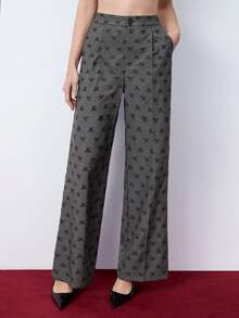 Maija 2026 Spring & Summer Outfits Women Embroidered Fabric 2pcs Suit Set Sleeveless Top & Long Pants, Minimalist & Fashionable For Casual Daily Wear,Festival,Women's Summer Set,Valentine Clothes, - Dark Grey - View 5