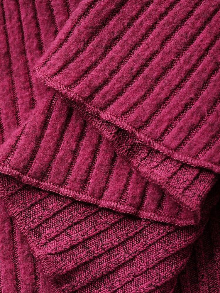 Plus Size Elastic Fitted Square Neck Cinched Waist Cropped Fuchsia Elegant Long Sleeve T-Shirt, Spring/Autumn Babydoll Top