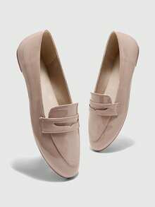 CUCCOO BIZCHIC Women's Round Toe Flat Coffee Color Loafers, Comfortable For Daily Commute, Dates, Gatherings, Shopping, And Office Wear