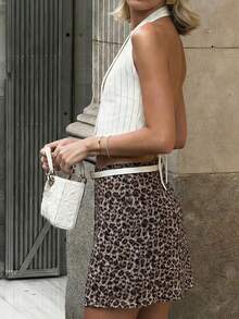 Pariaura 2026 New Arrival Spring Summer Women's Leopard Print Tulle Mini Skirt - Casual Office Vacation Style Versatile Lightweight Easy-Match Bottom - Multicolor - View 2