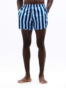 SUMWON 经典条纹泳裤，弹性腰带，夏季海滩度假休闲泳装短裤 - 彩色 - 查看 3