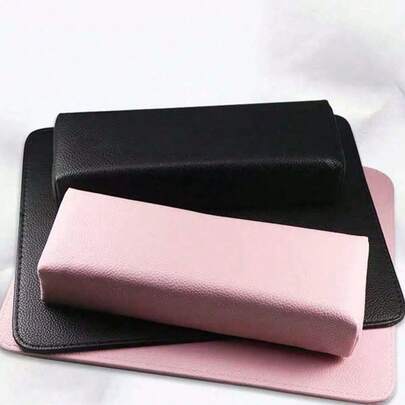 1个方形PU手枕扶手，适用于美甲沙龙DIY美甲，柔软舒适，易于清洁，个人专业必备工具配件