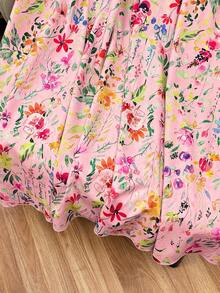 Franclia Falda casual de línea A con cintura elástica y estampado floral para mujer, verano - Rosa - Ver 6