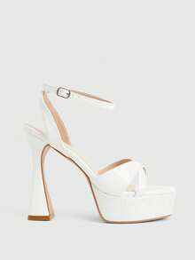 CUCCOO LuxiPop Women Heeled Sandals - White - View 1