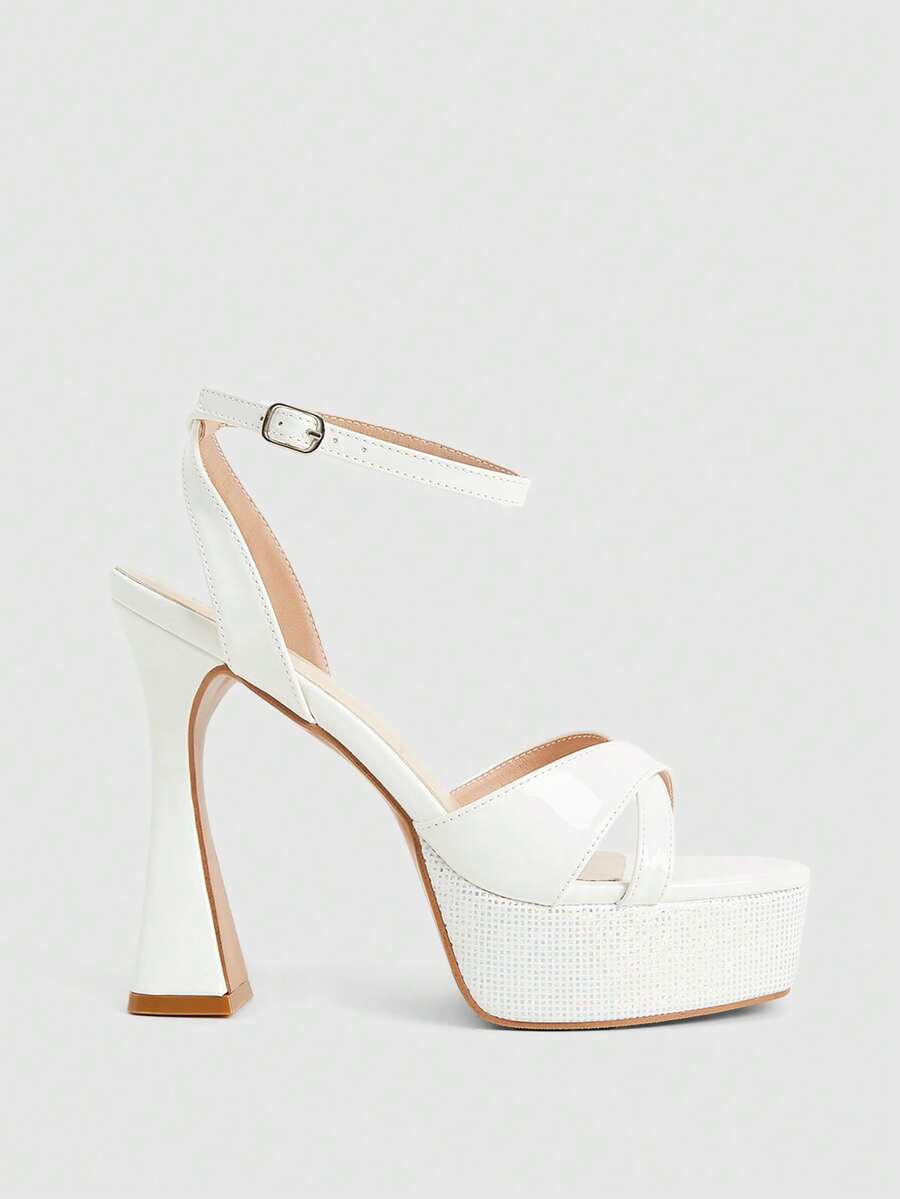 CUCCOO LuxiPop Women Heeled Sandals - White - View 1