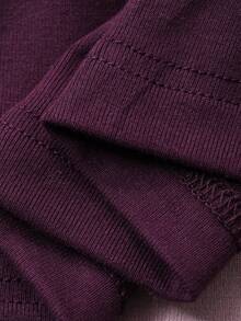 DAZY 配套柔软针织舒适宽松女士睡衣套装 - 紫色 - 查看 7