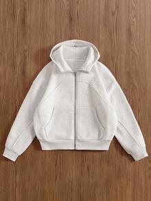 TOKVUE Men's Casual Zip-Up Hoodie Sweatshirt - Grey - View 3