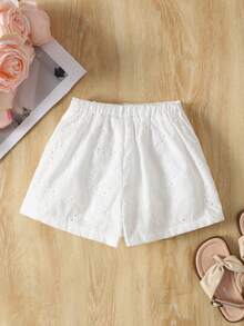 Young Girls Textured Asymmetric Shorts Skirt,Summer Casual Fashionable Versatile For Party,Outing,Photo Shoot,Park,Camping,Vacation,Daily Leisure - White - View 2
