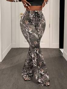 BamGleam Women's Fashion Commuter Design Sense Bell Bottom Pants - Multicolor - View 5