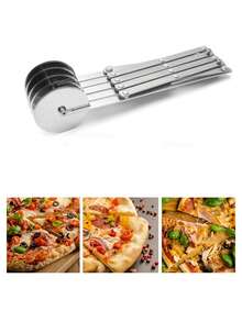 5/7轮蛋糕切割器，不锈钢披萨切割器，可伸缩披萨切割器，多圆蛋糕面包糕点面团滚轮切割工具烘焙配件 - 高级蛋糕切割机 - 銀色 - 查看 3