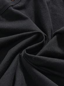 ROMWE Grunge Punk 朋克铆钉装饰修身黑色百搭女式背心 - 黑色 - 查看 4