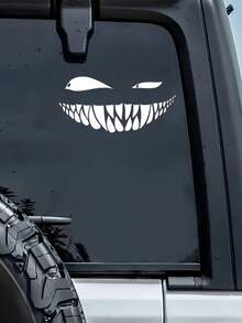Zazumi Smiling Demon Gothic Vinyl Decal Waterproof Car Sticker For Window Bumper Laptop Motorcycle Helmet Spooky Decor Holiday Season Gift Ideas Must Haves - Multicolor - View 2