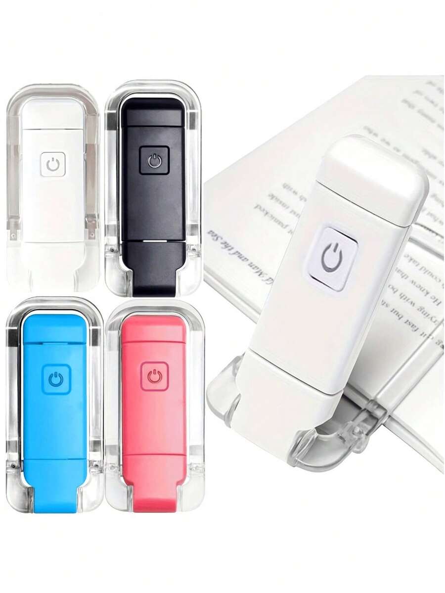 1PC Mini USB Rechargeable Reading Light - Portable Foldable, Warm & Cool Light, Eye-Care, 3 Adjustable Brightness Levels, Clip-On Book Light, Space-Saving Design, Suitable For Night Readers, Rechargeable For Reading, Work, Bedroom, Dorm Lamp