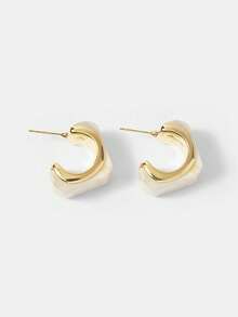 MOTF PREMIUM FASHIONABLE GEOMETRIC RESIN EARRINGS, UNIQUE DESIGN PERSONALIZED SILVER NEEDLE EARRINGS, VERSATILE EARRINGS FOR WOMEN - Gold - View 2