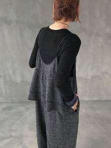 FRIFUL Women's Sleeveless Ruffled Back Decor Loose Wide Leg Jumpsuit For Women Lounge Sets For Women - Grey - View 4