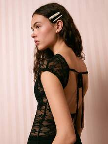 Easelle بلوزة نسائية مثيرة بظهر مكشوف من الدانتيل