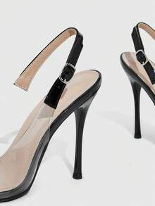 CUCCOO SZL Women's Pointed Toe Buckle Design Everyday Versatile Fashion High Heels Valentine's Day - Black - View 5