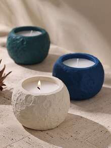 Molde de silicona con textura de piedra espacial, forma circular, para hacer jarras de cemento, cajas de almacenamiento, velas aromáticas de cera de soja, portavelas, macetas para suculentas y flores, decoración del hogar en estilo nórdico minimalista - molde de silicona blanco - Ver 3