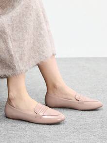 CUCCOO BIZCHIC Women's Round Toe Flat Coffee Color Loafers, Comfortable For Daily Commute, Dates, Gatherings, Shopping, And Office Wear