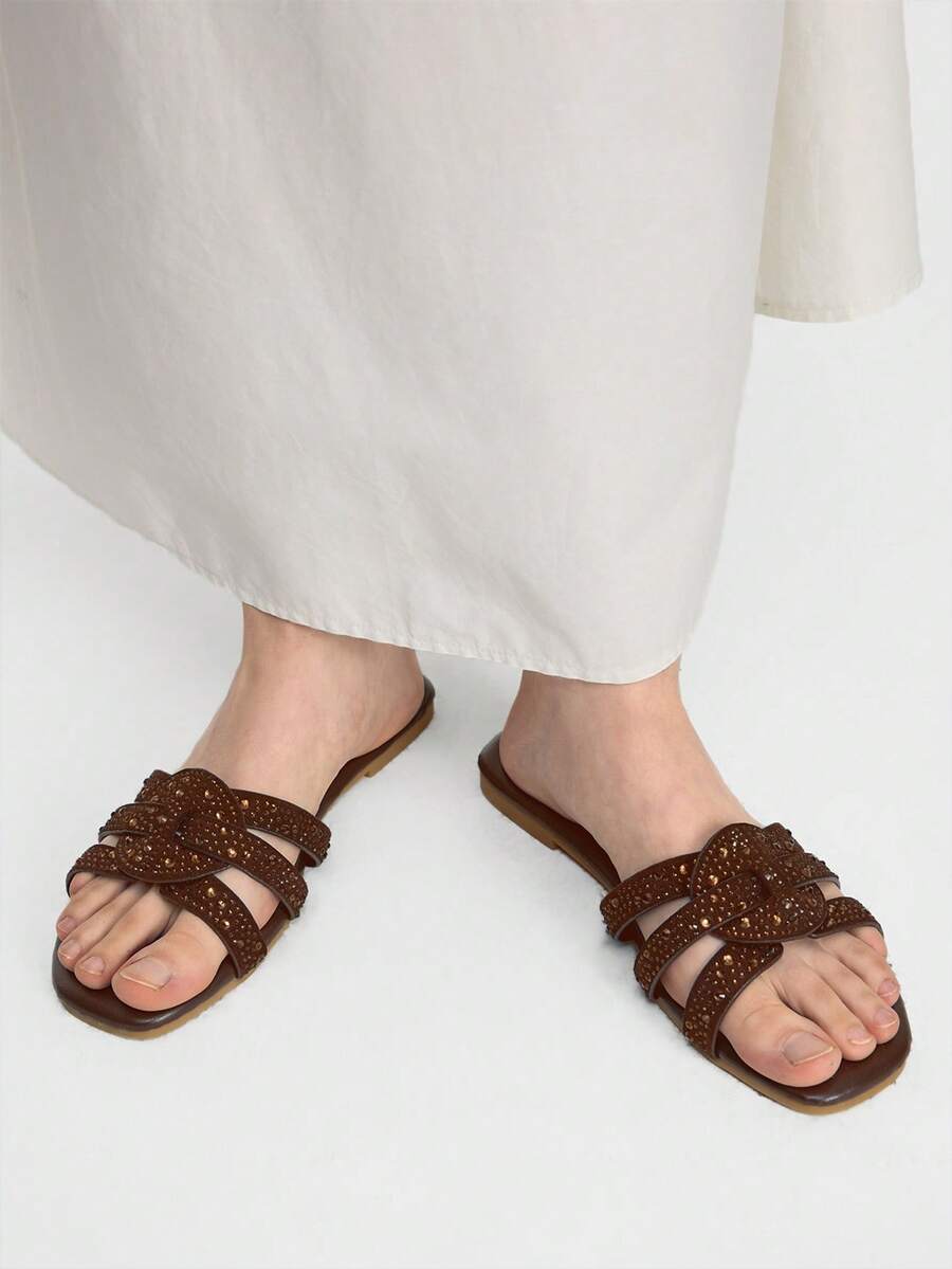 Mnmlis Women Slides - Chocolate Brown - View 1