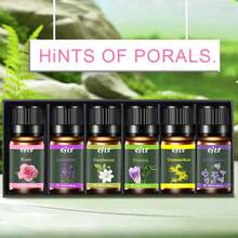 Set de 6 piezas de aceites esenciales de aromaterapia, con aroma a plantas, que incluye vela, piedra aromática, humidificador, ambientador de coche y recambio de aceite - Múltiples aromas - Ver 1