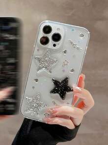 Funda de teléfono con decoración de estrella compatible con teléfono, resistente al agua, a los golpes y a los arañazos - Multicolor - Ver 4