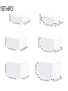 白色亚克力自助餐食品展示架，五面多功能亚克力支架，底部中空，适用于早午餐、自助餐、婚礼、派对等场合。 - 白色 - 查看 12