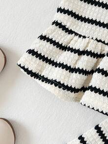 Cozy Pixies 2件套女婴撞色蝴蝶结圆领无袖上衣和松紧腰裤套装 - 彩色 - 查看 4