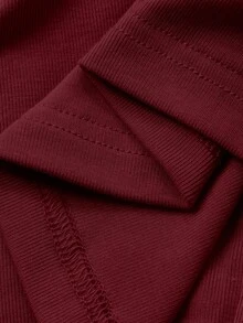 DAZY 3pcs Lace Patchwork Robe, Camisole & Pants Women Sleepwear Set - Burgundy - View 6